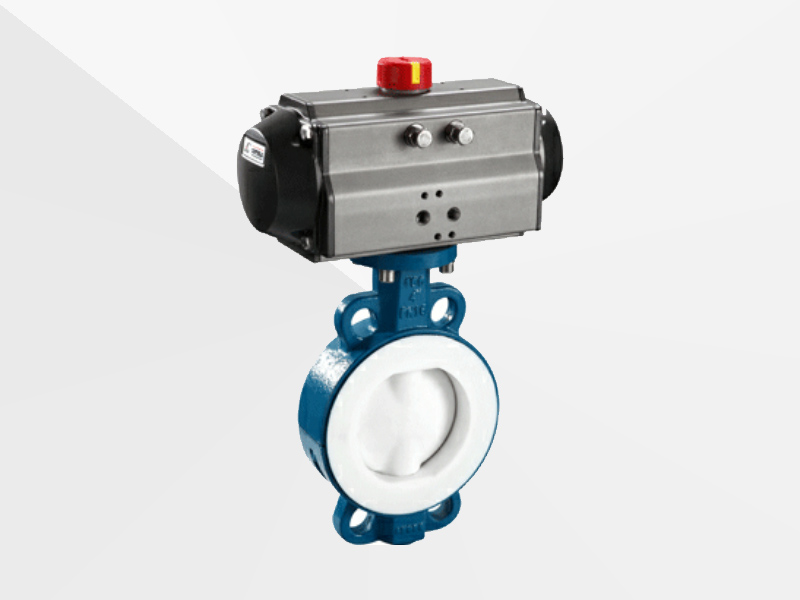 D671F46氣動(dòng)對(duì)夾襯氟蝶閥